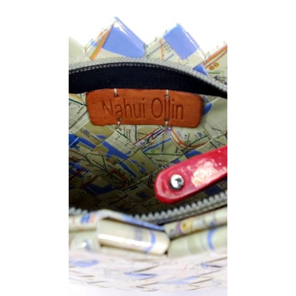 Nahui Ollin Recycled New York City Map Crossbody Shoulder Bag Purse w/Strap - Picture 8 of 8